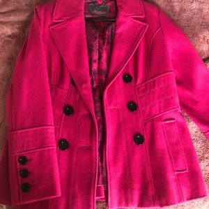 Raspberry-Colored Pea Coat